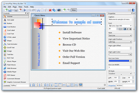 Screenshot of AutoPlay Menu Builder 5.2